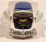 2008 Motor Max No. 73302 American Graffiti 1955 Chrysler 300C White with Blue Roof 1/24 Scale Die Cast Toy Car Vehicle with Opening Doors Hood Trunk