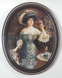 Vintage 1970s Pepsi Cola "Lady Gibson" Oval Brown Border Beverage Metal Serving Tray