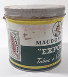 Vintage Macdonald's Export Finest Virginia Cigarette Tobacco 8 oz Metal Tin Can