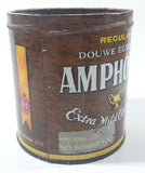 Vintage Douwe Egberts Amphora Extra Mild Cavendish Pipe Tobacco Brown and Yellow Tin Can No Lid
