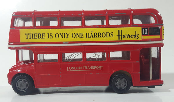 Harrods London Bus London Transport No. 61051 Red Double Decker Bus Die Cast Toy Car Vehicle