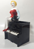 Rare 1983 Vandor Marilyn Monroe Sitting On A Black Piano 7 1/4" Tall Ceramic Pen Holder