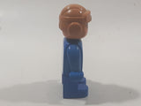 Lego Duplo Blue with Gold Pilot Aviator Cap 2 1/2" Tall Toy Figure 4555