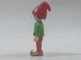 2005 Geobra Playmobil Santa's Workshop Advent Calendar Elf in Green and Red 2 3/8" Tall Toy Figure