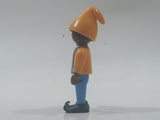 2005 Geobra Playmobil Santa's Workshop Advent Calendar Elf in Yellow with Blue Overalls 2 3/8" Tall Toy Figure