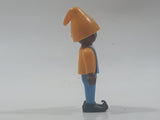2005 Geobra Playmobil Santa's Workshop Advent Calendar Elf in Yellow with Blue Overalls 2 3/8" Tall Toy Figure
