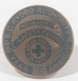 Rare Vintage B.C. Hydro Authority B.C. Safety Council No Injury 15 Year Award Enamel Metal Lapel Pin