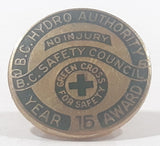 Rare Vintage B.C. Hydro Authority B.C. Safety Council No Injury 15 Year Award Enamel Metal Lapel Pin
