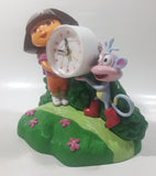2003 ThinkTek Vicaom Nickelodeon Dora The Explorer Dora and Boots Plastic Singing Alarm Clock