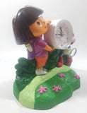 2003 ThinkTek Vicaom Nickelodeon Dora The Explorer Dora and Boots Plastic Singing Alarm Clock