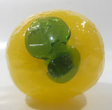 Vintage Art Glass Fruit Yellow Lemon 5" Tall Ornament