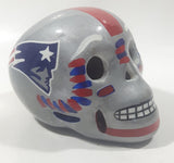 New England Patriots Hand Painted Day Of The Dead Skull Helmet Ceramic Head Ornament