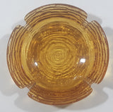 Vintage Mid Century Amber Glass Concentric Circles Lines Texture Cigarette Ash Tray