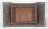 Hawaii 3D Tiki God with Red Eyes Carved Hapa Wood Ash Tray