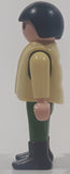 1992 Geobra Playmobil Small Black Hair Child Army Green Pants and Shirt with Beige Vest 2 1/8" Tall Toy Figure