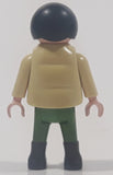 1992 Geobra Playmobil Small Black Hair Child Army Green Pants and Shirt with Beige Vest 2 1/8" Tall Toy Figure