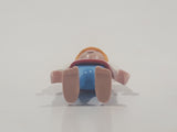 Geobra Playmobil Small Blonde Boy Child Blue Pants Red and White 34 Shirt 2 1/8" Tall Toy Figure