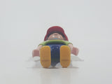 1995 Geobra Playmobil Small Brunette Boy Child Blue Pants Orange and Blue Striped Green Shirt Red Cap 2 1/8" Tall Toy Figure