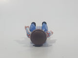1992 Geobra Playmobil Brown Hair Brown Pants White Blue and Red Plaid Shirt with Blue Vest 2 3/4" Tall Toy Figure