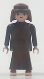 Geobra Playmobil Brown Hair Brown Robe 2 3/4" Tall Toy Figure
