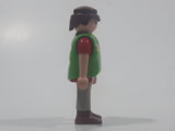 1992 Geobra Playmobil Brown Hair Grey Pants Red Shirt Green Vest 2 3/4" Tall Toy Figure