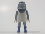 1995 Geobra Playmobil Grey Hair Grey Pants White and Grey Top Medieval Soldier 2 3/4" Tall Toy Figure