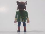 2006 Geobra Playmobil Brown Hair Blue Pants Green Top 2 3/4" Tall Toy Figure