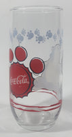 1999 Coca Cola Polar Bear and Paw Prints 5 3/4" Tall Glass Cup