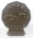 Canada Dollar Loonie Coin Shaped 9 1/2" Tall Plastic Coin Bank