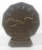 Canada Dollar Loonie Coin Shaped 9 1/2" Tall Plastic Coin Bank
