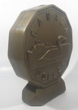 Canada Dollar Loonie Coin Shaped 9 1/2" Tall Plastic Coin Bank