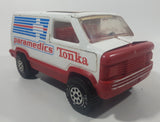 Rare Vintage Tonka Paramedics Ambulance Van White 8 1/2" Pressed Steel and Plastic Toy Car Vehicle with Opening Rear Door