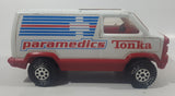 Rare Vintage Tonka Paramedics Ambulance Van White 8 1/2" Pressed Steel and Plastic Toy Car Vehicle with Opening Rear Door