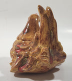 Laying Chicken Hen 5" Brown Drip Glaze Ceramic Ornament