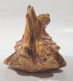 Laying Chicken Hen 5" Brown Drip Glaze Ceramic Ornament