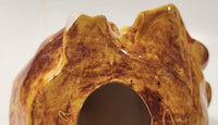 Laying Chicken Hen 5" Brown Drip Glaze Ceramic Ornament