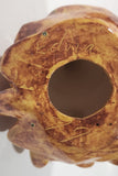 Laying Chicken Hen 5" Brown Drip Glaze Ceramic Ornament