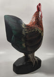 Rooster Chicken Hand Painted 13 1/2" Tall Carved Wood Sculpture