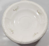 Vintage Blue and Pink Flower Gold Trimmed Embossed White Ceramic Jug Pitcher and Bowl