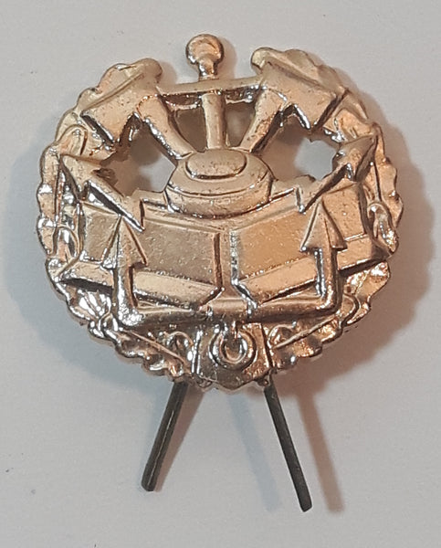 Soviet Russian Engineer Troops Officer Gold Tone Metal Collar Shoulder Military Badge Insignia