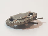 Vintage Crossed Swords and Shield in Wreath Silver Tone Metal Collar Shoulder Military Badge Insignia