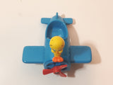 1989 McDonald's Warner Bros. Looney Tunes Tweety Bird Airplane Blue Plastic Toy