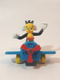 1989 McDonald's Warner Bros. Looney Tunes Tweety Bird and Sylvester The Cat Airplane Blue Plastic Toy