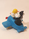 1989 McDonald's Warner Bros. Looney Tunes Tweety Bird and Sylvester The Cat Airplane Blue Plastic Toy