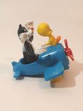 1989 McDonald's Warner Bros. Looney Tunes Tweety Bird and Sylvester The Cat Airplane Blue Plastic Toy