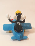 1989 McDonald's Warner Bros. Looney Tunes Tweety Bird and Sylvester The Cat Airplane Blue Plastic Toy