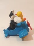 1989 McDonald's Warner Bros. Looney Tunes Tweety Bird and Sylvester The Cat Airplane Blue Plastic Toy