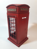 British Red Telephone Booth Phone Box 8" Tall Metal Coin Bank
