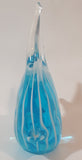 Clear Blue White Tropical Angel Fish 5" Tall Blown Art Glass Sculpture