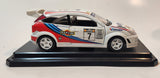 Burago 1999 Ford Focus Rally Martini White 1/24 Scale Die Cast Toy Car Vehicle on Stand